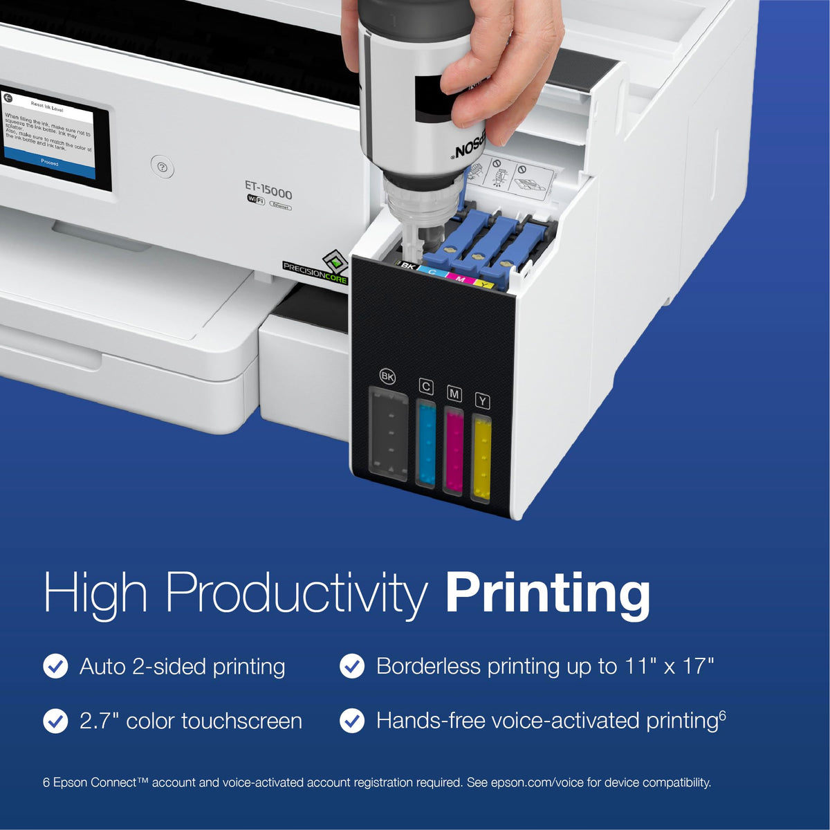 Epson EcoTank ET-15000 Wireless Color All-in-One Supertank Printer with Scanner, Copier, Fax, Ethernet and Printing up to 13 x 19 Inches (Renewed Premium)