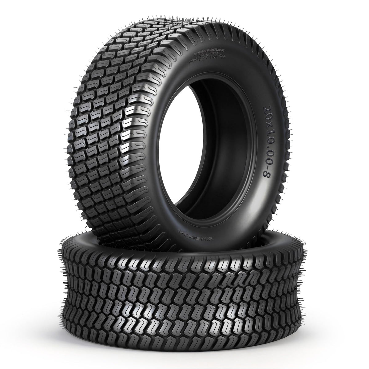 23x10.50-12 Lawn Mower Tires, 4 Ply Tubeless, Set of 2