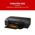 Canon PIXMA PRO-200S Professional 13" Wireless Inkjet Photo Printer, 3" Color LCD, 8-Color Dye Ink, Black
