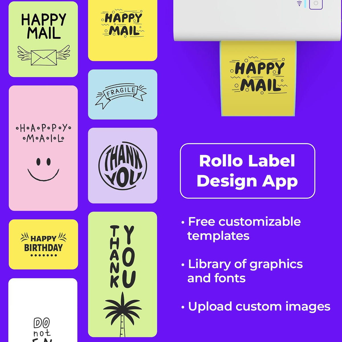 Rollo Wireless Shipping Label Printer - Wi-Fi 4x6 Thermal Label Printer