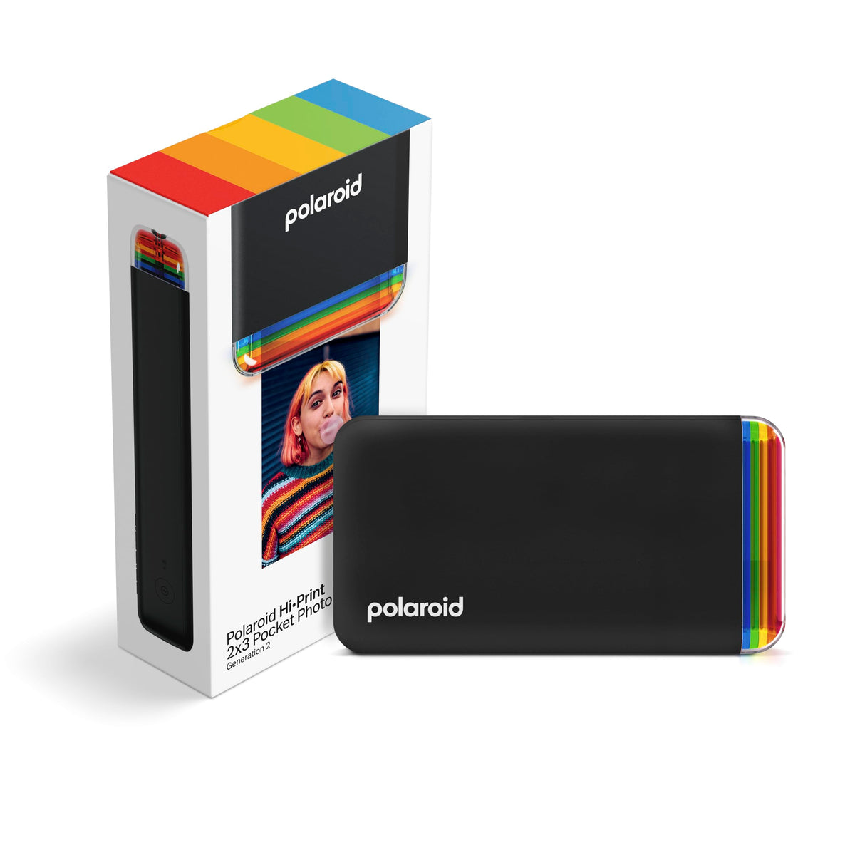 Polaroid Hi-Print + Paper Bundle - 2nd Generation Bluetooth Connected 2x3 Pocket Photo Dye-Sub Printer - White Printer + 40 Photos (6438)