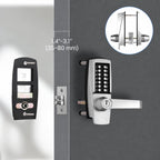 Keyless Door Lock with Handle, Battery-Free Mechanical Keypad Lock