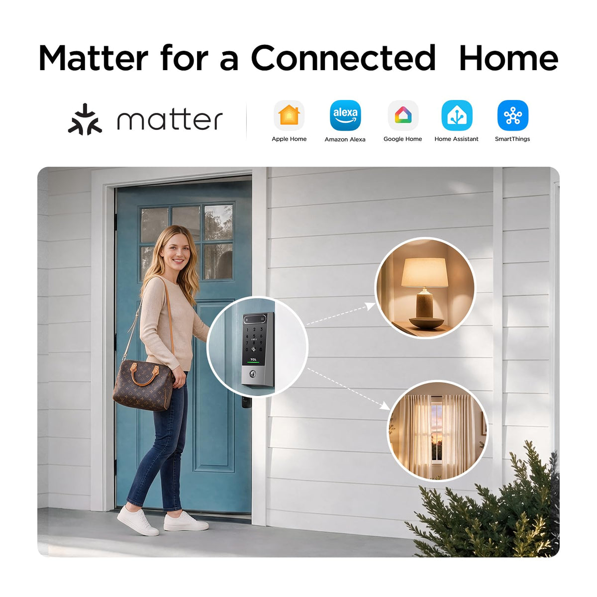 TCL Smart Lock, Palm Vein Keyless Entry Deadbolt with Matter Over Thread