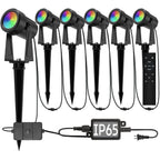 SUNTHIN Outdoor RGBW Landscape Lighting with Remote, Dusk to Dawn, 12 Pack
