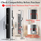 Fingerprint Slim Keypad Sliding Glass Patio Door Lock 2085 Hook Latch Tuya