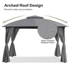 10x10 Arc Gazebo Canopy with Curtains & Double Roof