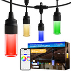 Enbrighten Modern Outdoor String Lights, 48ft, 24 Bulbs