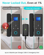 Smart Glass Door Locks for Frameless Glass Doors, No Drill Keyless Entry Gate Locks,4 in 1 Glass Locks,Fingerprint,IC Card,Password,APP, Door Lock for Office,Store,Cabinet,Shop (Zigbee)