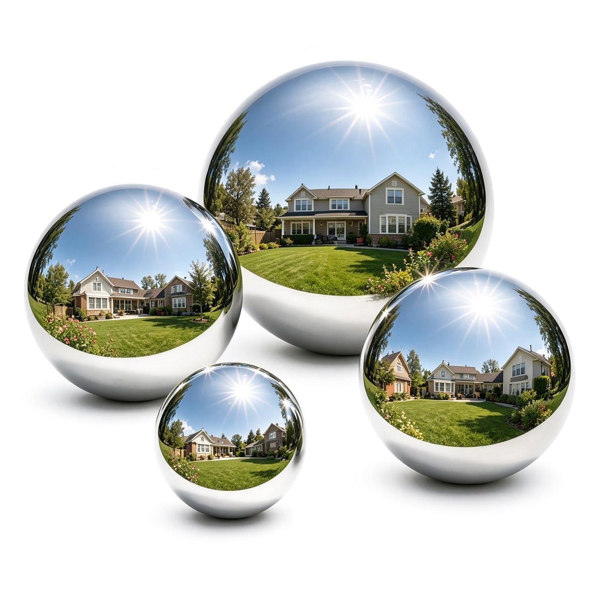 Stainless Steel Gazing Ball 12/16/20/24" Mirror Polished Garden Decor