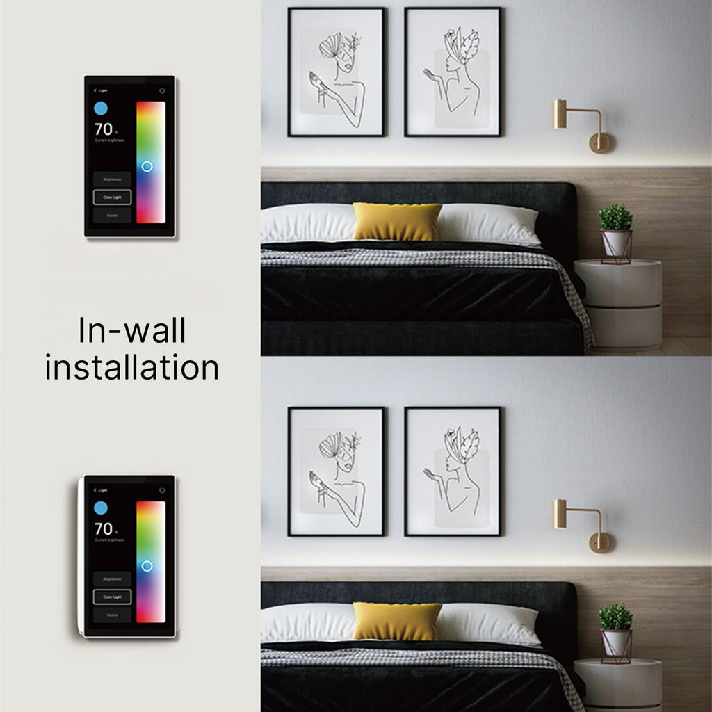 5 Inch Smart Home Control Panel Touchscreen, All-in-One Home Devices Switch Wall Mount Smart Panel Built-in Multimode Gateway and Voice Assistant Compatible with Smart Home Devices