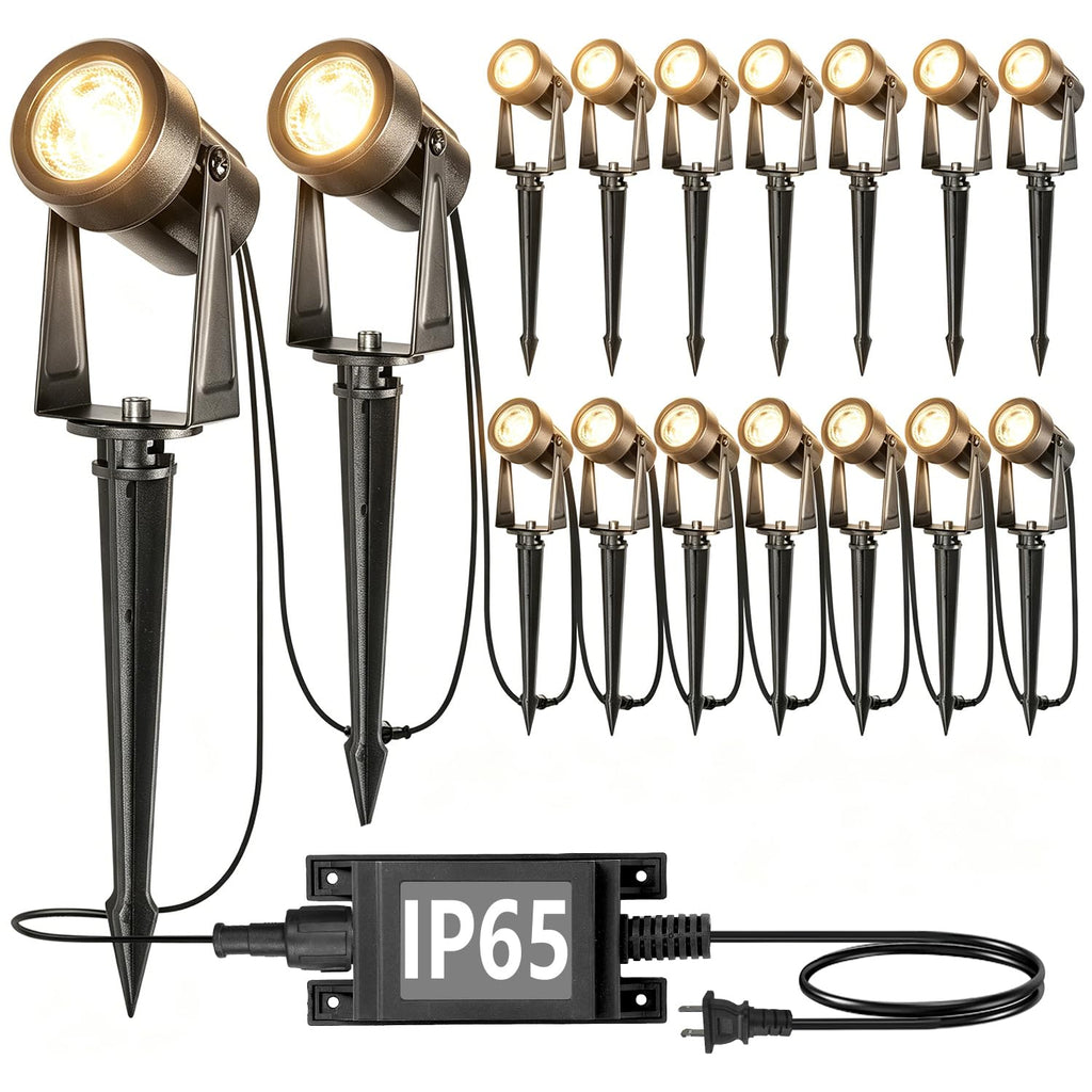 SUNTHIN Outdoor RGBW Landscape Lighting with Remote, Dusk to Dawn, 12 Pack