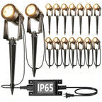 SUNTHIN Outdoor RGBW Landscape Lighting with Remote, Dusk to Dawn, 12 Pack
