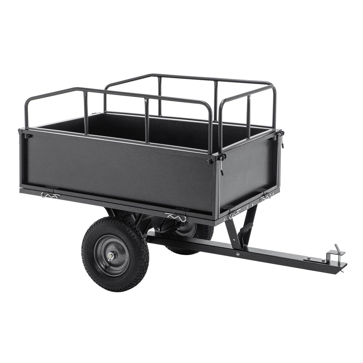 600LBS Heavy Duty Steel Dump Cart Trailer, 17 Cu.Ft. ATV Trailer Tow Behind