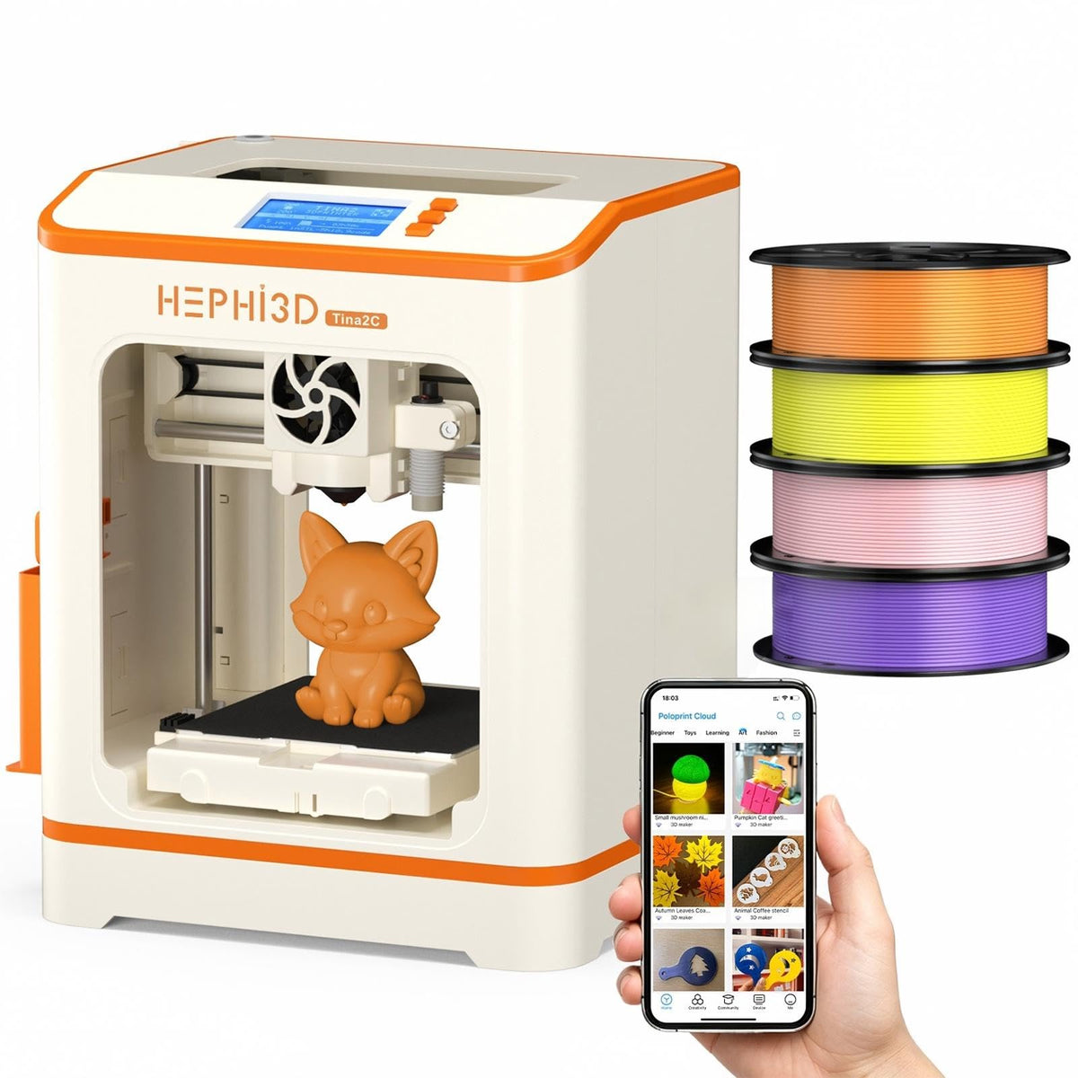 TINA2C 3D Printer Beginner Friendly, Easy-Ready to Print in 5 Mins