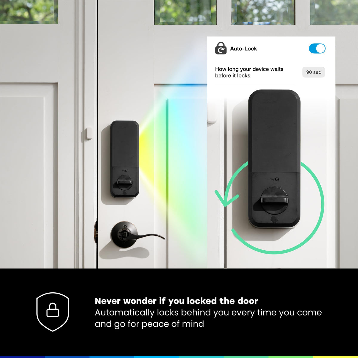 myQ Secure View™ 3-in-1 Smart Lock Deadbolt + Extra Battery, Keyless Entry Door Lock, 2K HDR Doorbell Camera, Face, Fingerprint & PIN Access, App Control, Color Night Vision & Two-Way Audio