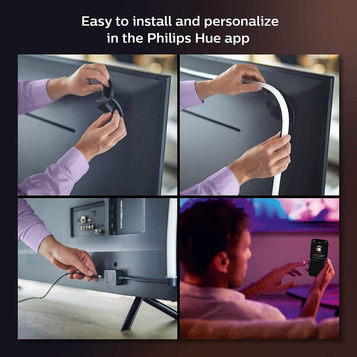 Philips Hue 75" Smart Light Strip, White & Color Ambiance, LED TV Backlight