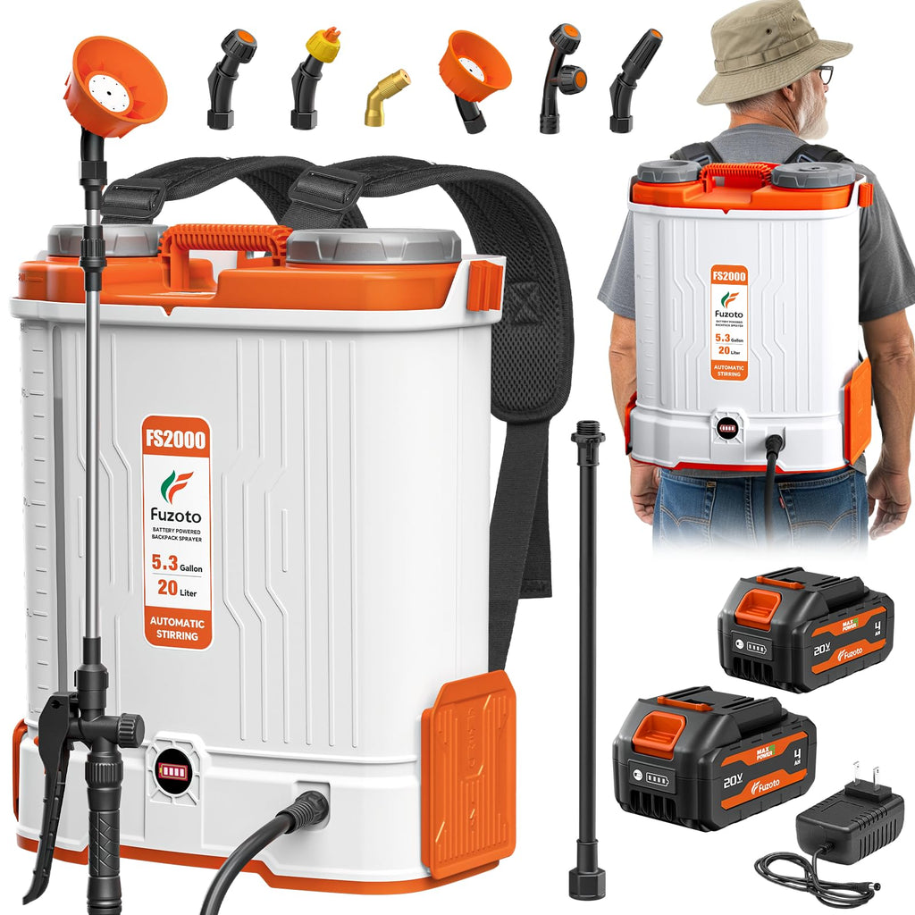 Battery Powered Backpack Sprayer 5.3 Gallon for Lawn, Garden, Yard