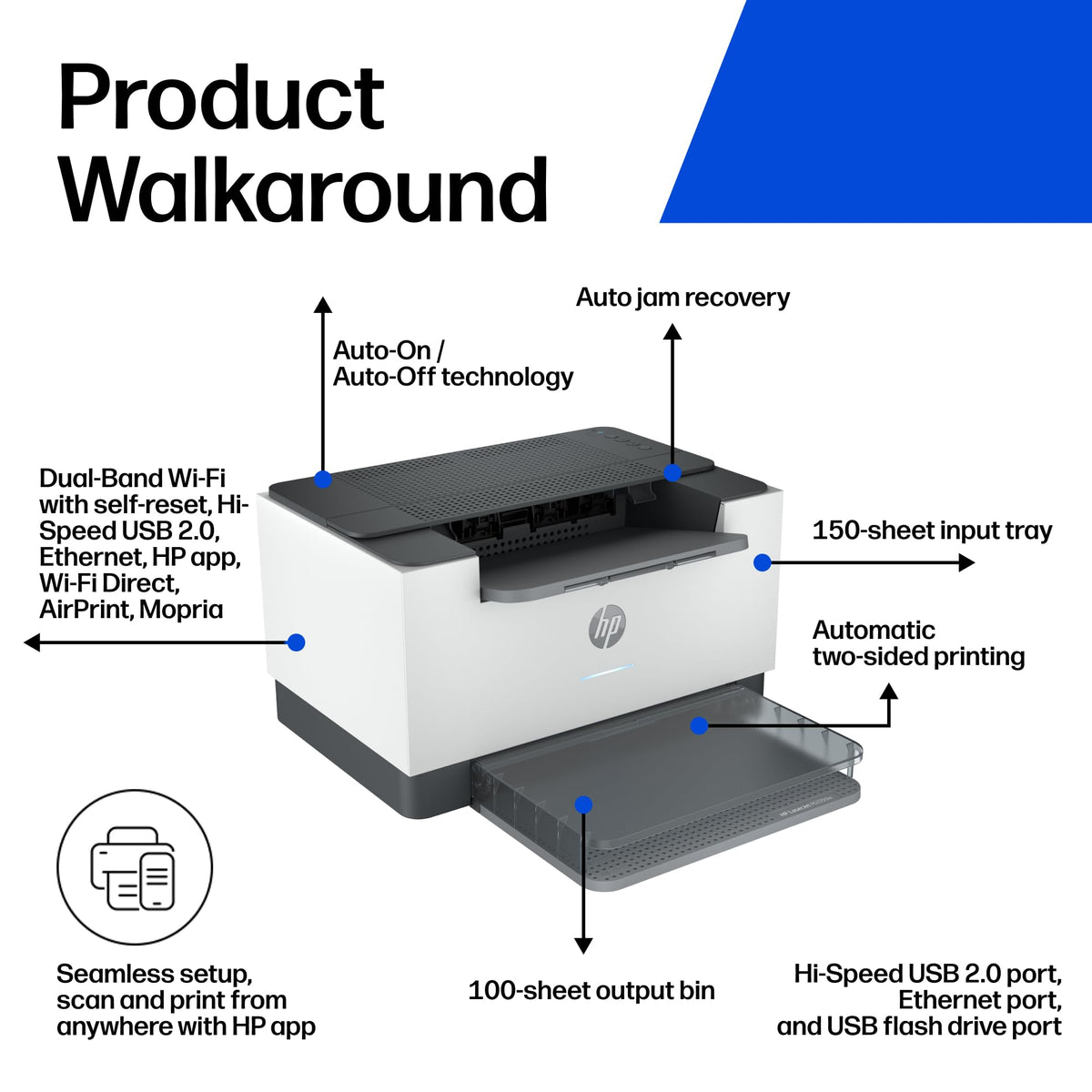HP LaserJet M209dw Monochrome Laser Printer