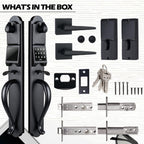 Keypad Deadbolt and Dummy for Double Front Door, Heavy Duty and Matte Black Finish, USMDHST2018DB-E-SET