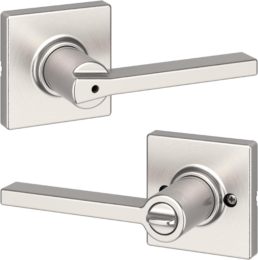 Kwikset Casey Entry Door Handle with Lock and Key, Secure Keyed Reversible Lever Exterior, for Front Entrance and Bedrooms, Matte Black, 4 Pack, Pick Resistant SmartKey Rekey Security and Microban