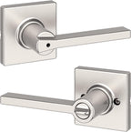 Kwikset Casey Entry Door Handle with Lock and Key, Secure Keyed Reversible Lever Exterior, for Front Entrance and Bedrooms, Matte Black, 4 Pack, Pick Resistant SmartKey Rekey Security and Microban