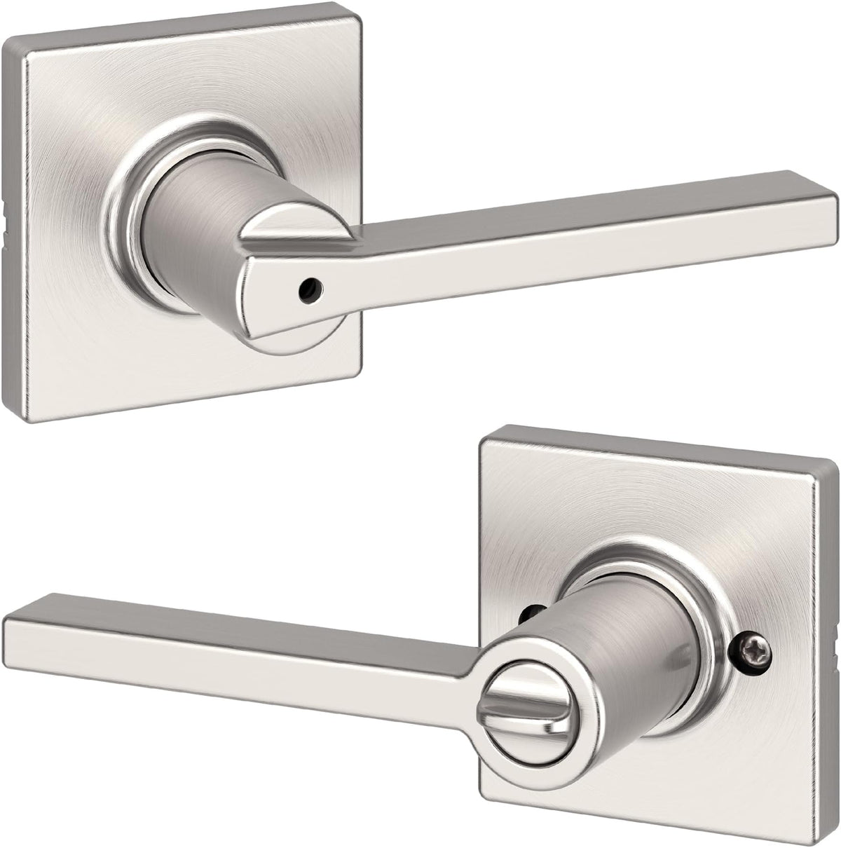 Kwikset Casey Entry Door Handle with Lock and Key, Secure Keyed Reversible Lever Exterior, for Front Entrance and Bedrooms, Matte Black, 4 Pack, Pick Resistant SmartKey Rekey Security and Microban