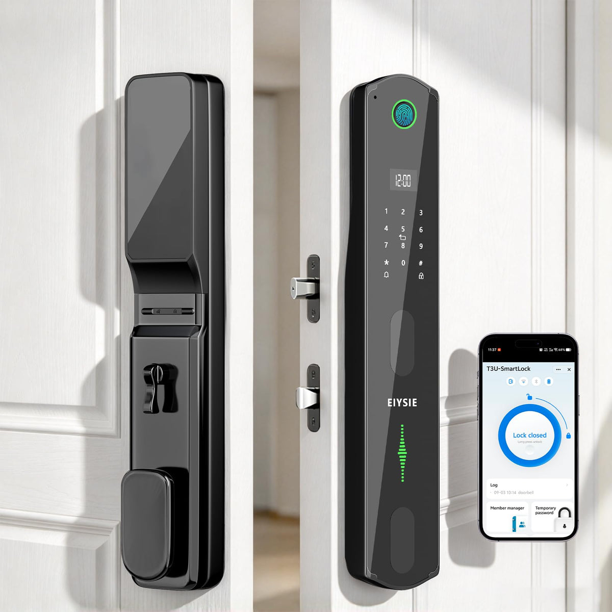 EIYSIE WiFi Smart Lock for Front Door, 6-in-1 Keyless Deadbolt, No Camera