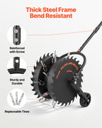VEVOR Rolling Lawn Core Aerator, 16.6 in Coring Aerator Roller with Anti-Clog Tines, Heavy Duty & Rust-Resistant, Yard Grass Pulling Plugs Manual Aeration Tool for Compacted Garden Soil Loosening