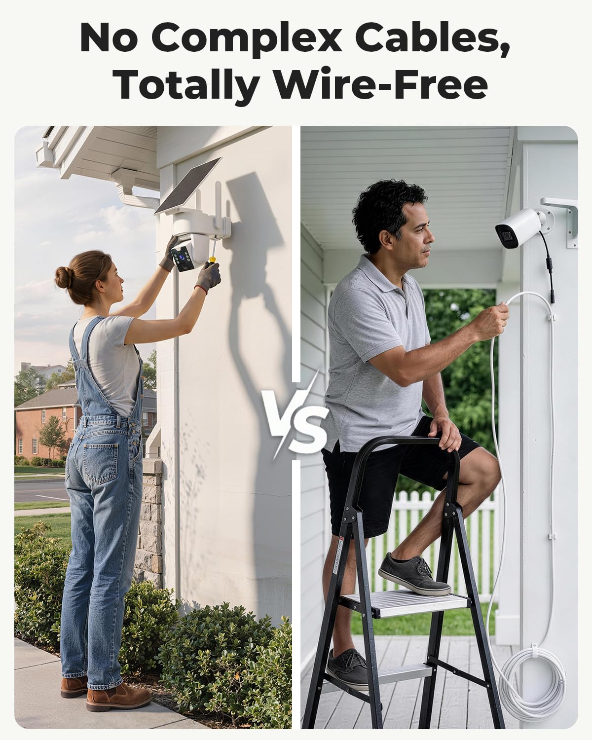 Solar Security Camera System with Home Hub, 4 Cam 4MP 360° PTZ Security Cameras Wireless Outdoor, No Monthly Fee, Local Storage, Color Night Vision, 5GHz & 2.4GHz WiFi for Home Exterior, IP66