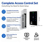 WiFi TUYA Complete Security Access System Kit with Waterproof RFID Touch Keypad Door Lock, Smart Remote Door Opener, App，600-Pound Electric Magnetic Lock + ZL, Metal Sensor Switch, Doorbel