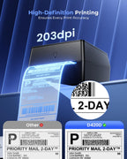 Phomemo Shipping Label Printer with Touchable Screen & 750Pcs Labels