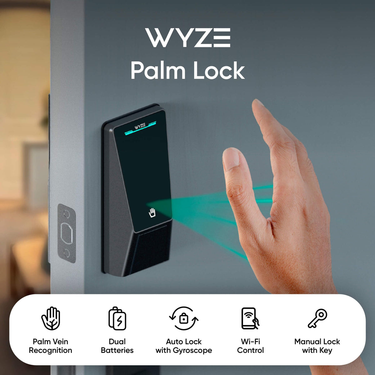 WYZE Palm Lock, Smart Door Lock with Palm Vein Recognition