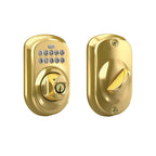 Schlage Electronic Keypad Deadbolt Lock, Camelot Trim, Satin Nickel