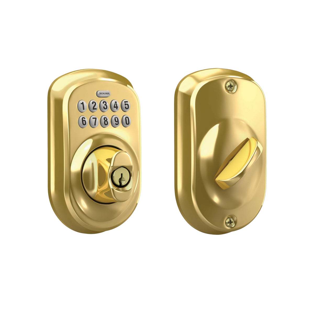 Schlage Electronic Keypad Deadbolt Lock, Camelot Trim, Satin Nickel