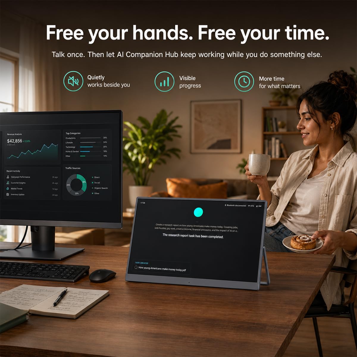 AI Companion Hub 15.6 in Voice AI Assistant for Work and Life