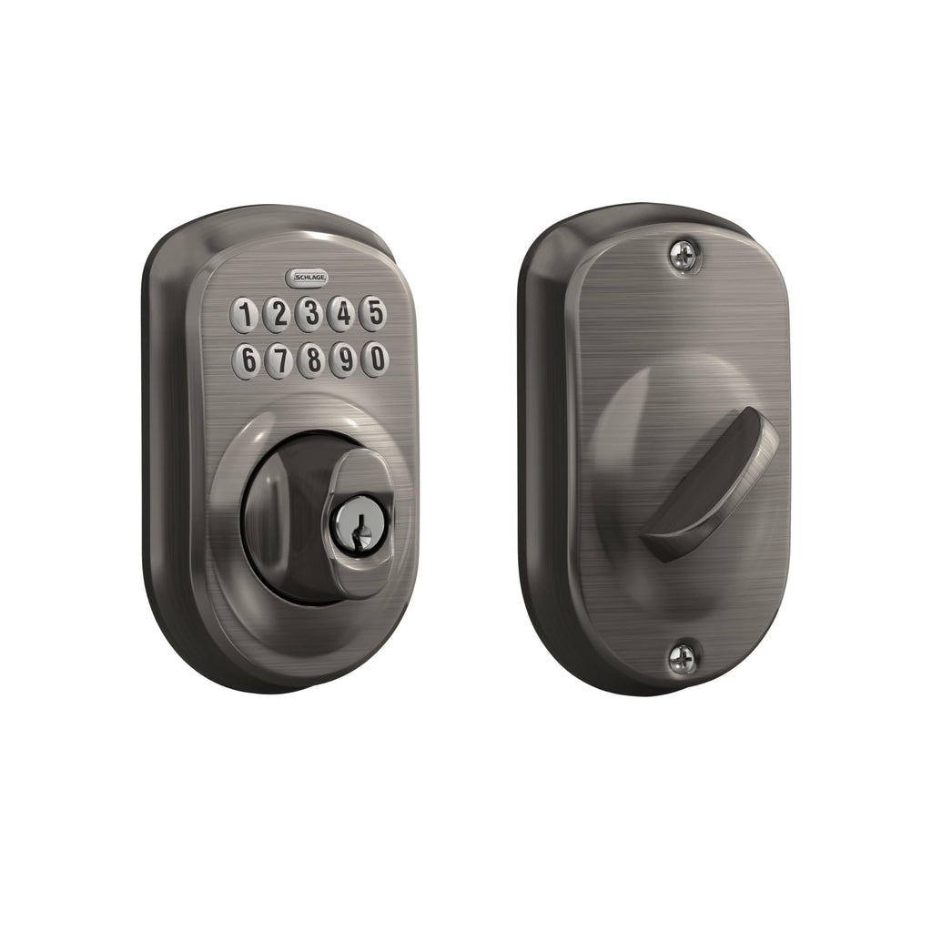 Schlage Electronic Keypad Deadbolt Lock, Camelot Trim, Satin Nickel