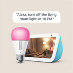 Echo Show 5 (3rd Gen, 2023 release) in Cloud Blue bundle with TP-Link Kasa Smart Color Bulb