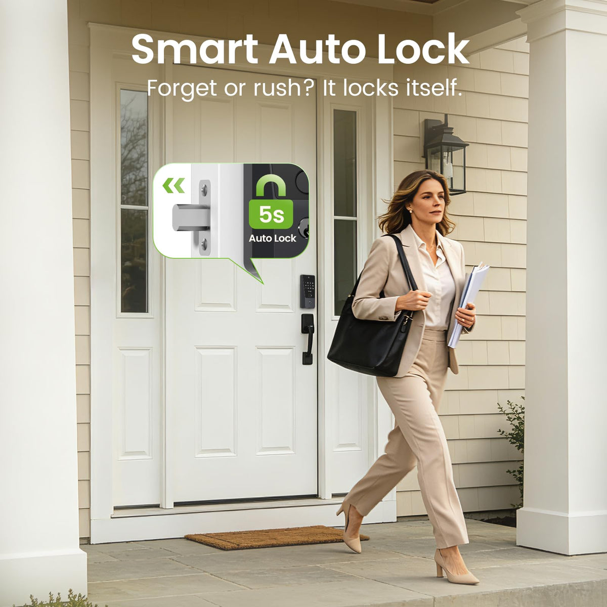 GHome Smart Palm Vein Lock, 6-in-1 WiFi Keyless Deadbolt for Front Door