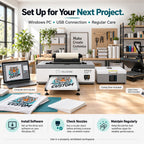 A3 DTF Printer with Curing Oven, Direct to Film Printing Bundle for T-Shirts, White Ink Circulation, 300 mm Print Width, Film Roll and Inks Included