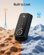Hornbill Video Smart Lock with Camera: 10-in-1 Ring+2K Camera+Doorbell+Fingerprint Keyless Entry Door Lock, Built-in WiFi Deadbolt(only 2.4G), Two-Way Audio/App Remote Control/PIR, No Monthly Fee