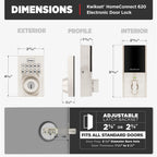 Kwikset HomeConnect 620 Z-Wave Long Range Enabled Keypad Smart Lock Convenient Keyless Entry, Customizable User Codes, Ring Alarm Compatible, Hub Required, Sold Separately Satin Nickel Contemporary