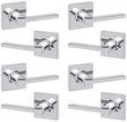 Kwikset Casey Entry Door Handle with Lock and Key, Secure Keyed Reversible Lever Exterior, for Front Entrance and Bedrooms, Matte Black, 4 Pack, Pick Resistant SmartKey Rekey Security and Microban