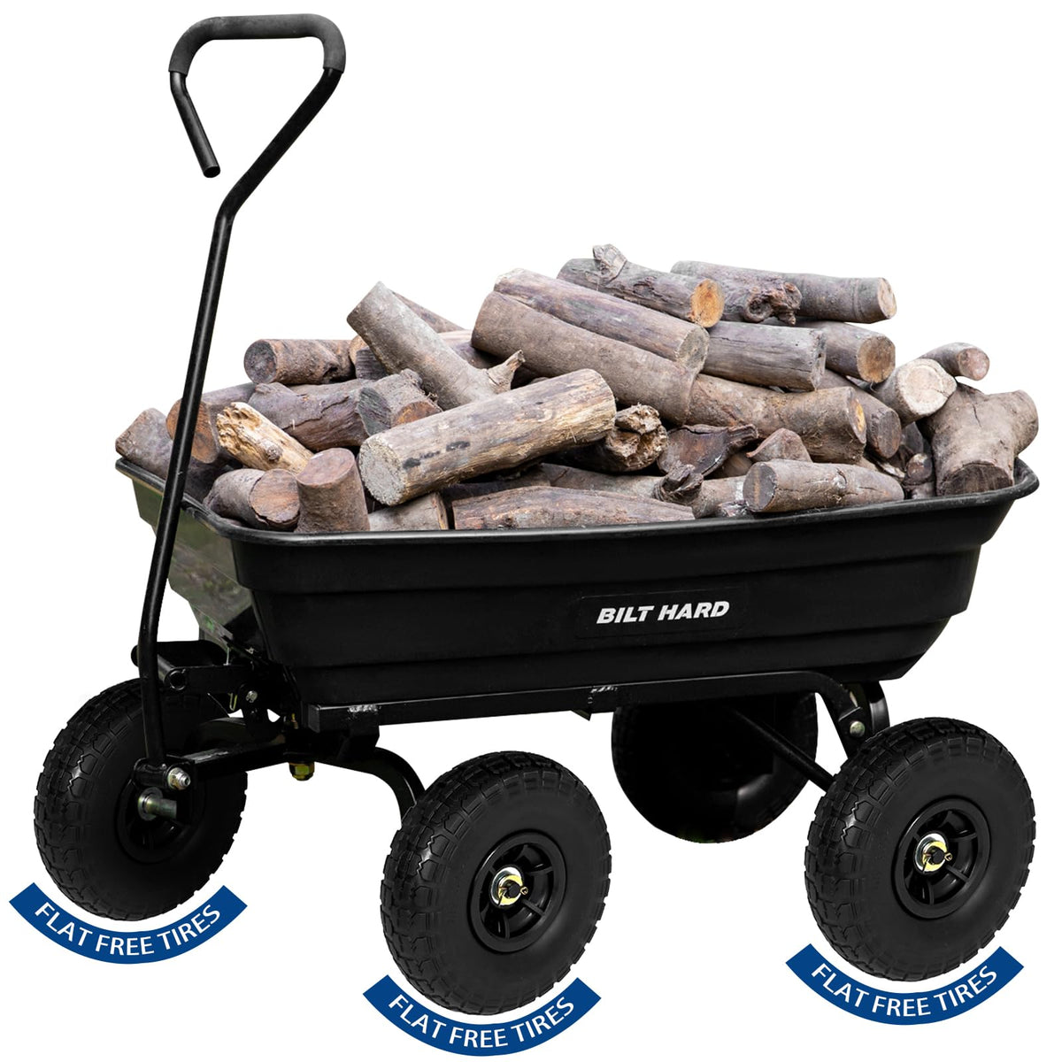 BILT HARD 900 lb 5 Cu. Ft. Poly Dump Cart with 10 in All-Terrain Tires
