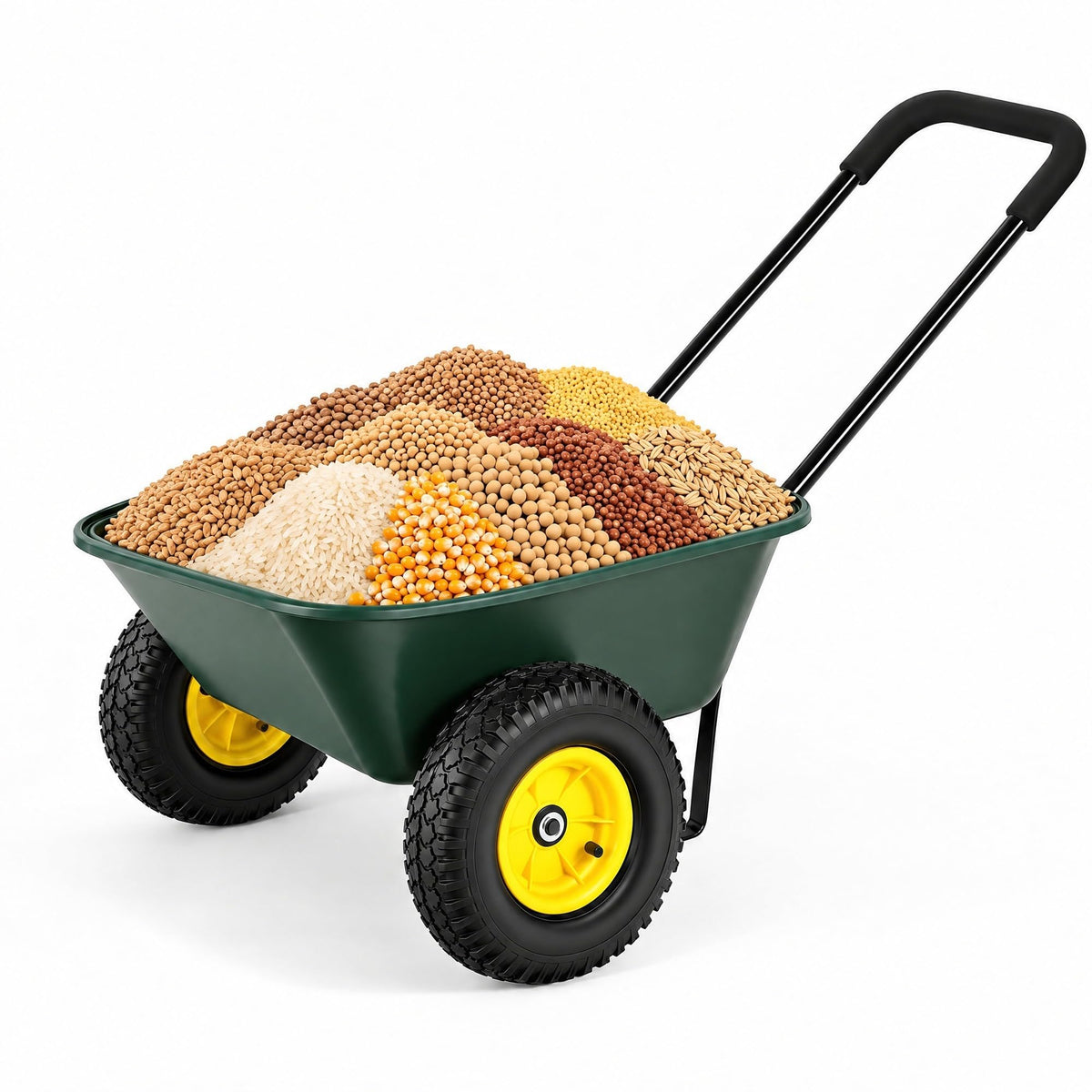 Autodaya 1400lbs Garden Dump Cart, Heavy Duty Wheelbarrow Wagon with Hitch