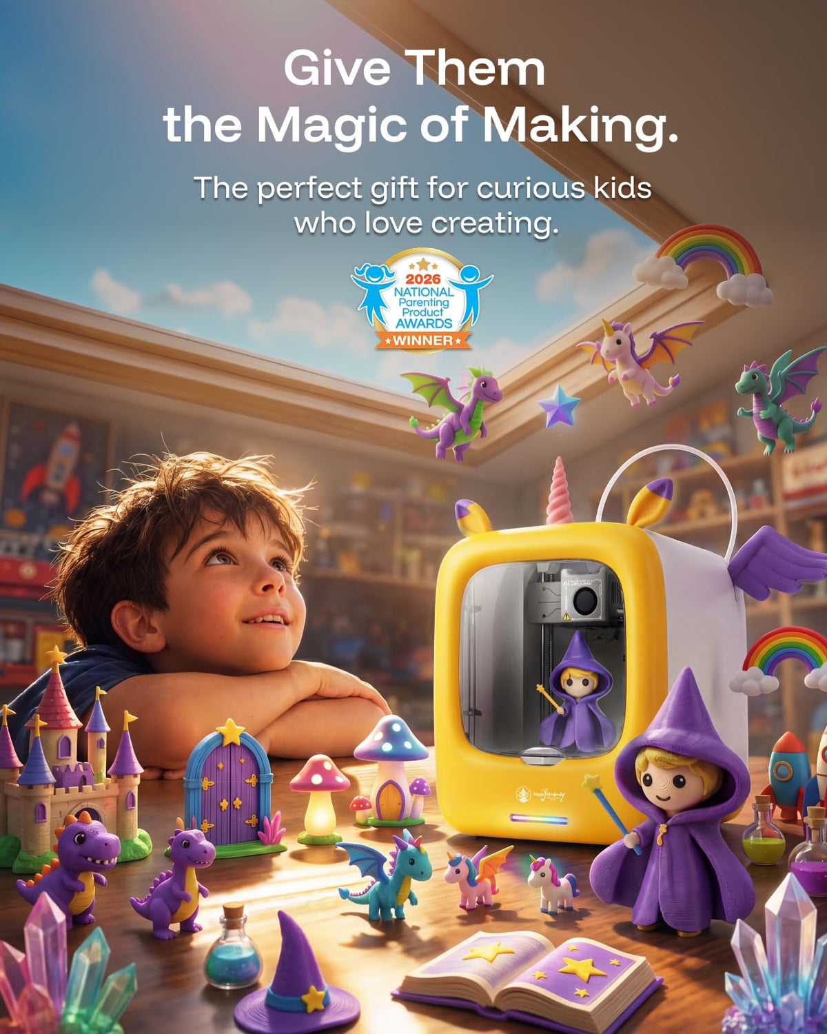 3D Printer for Kids, AI-Powered, Fully Assembled, STEM Gift