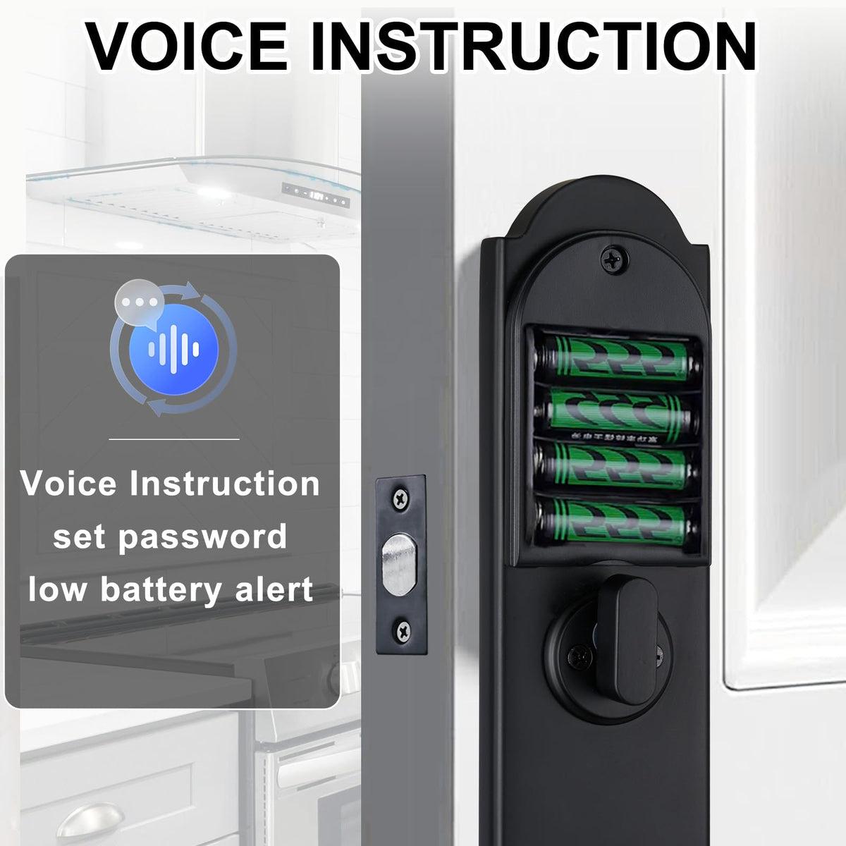 Fingerprint Double Door Handle Set with Keypad Deadbolt, Right Hand