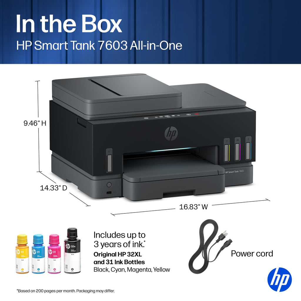 HP Smart Tank 7603 Ink Tank Printer | 3 Years of Ink Included | All-in-One