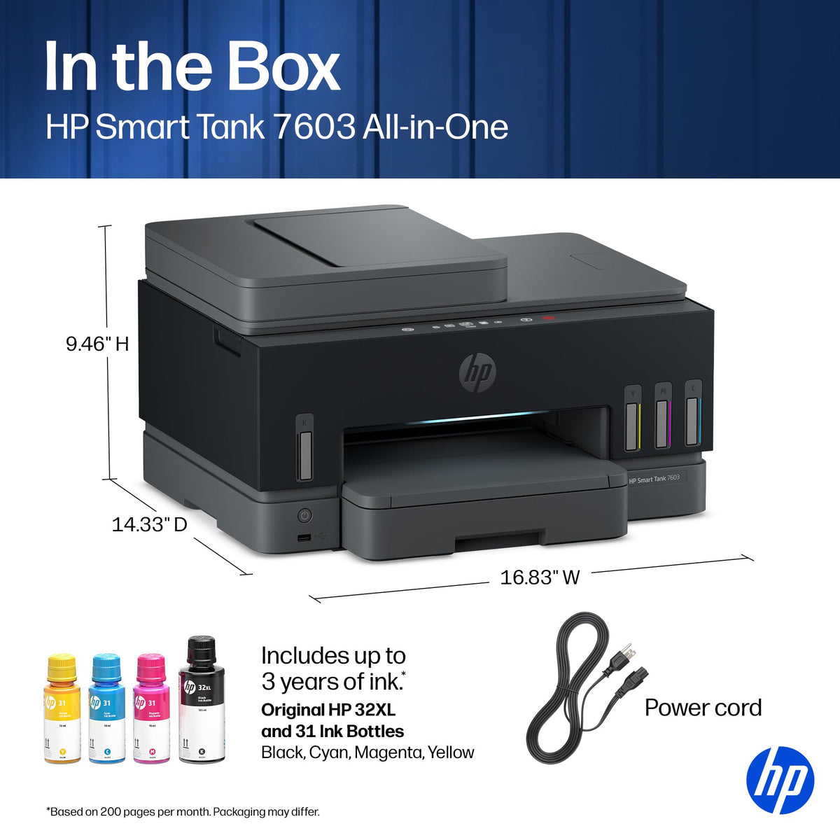 HP Smart Tank 7603 Ink Tank Printer | 3 Years of Ink Included | All-in-One