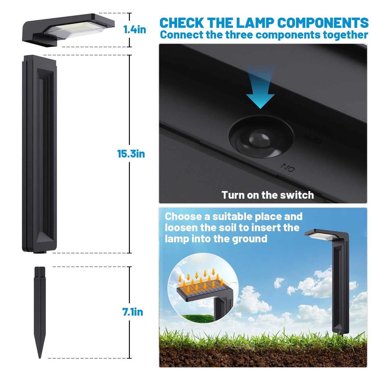 Sunvivo Bright Solar Path Lights,2 Modes(Cold White or Warm White)-8Pack