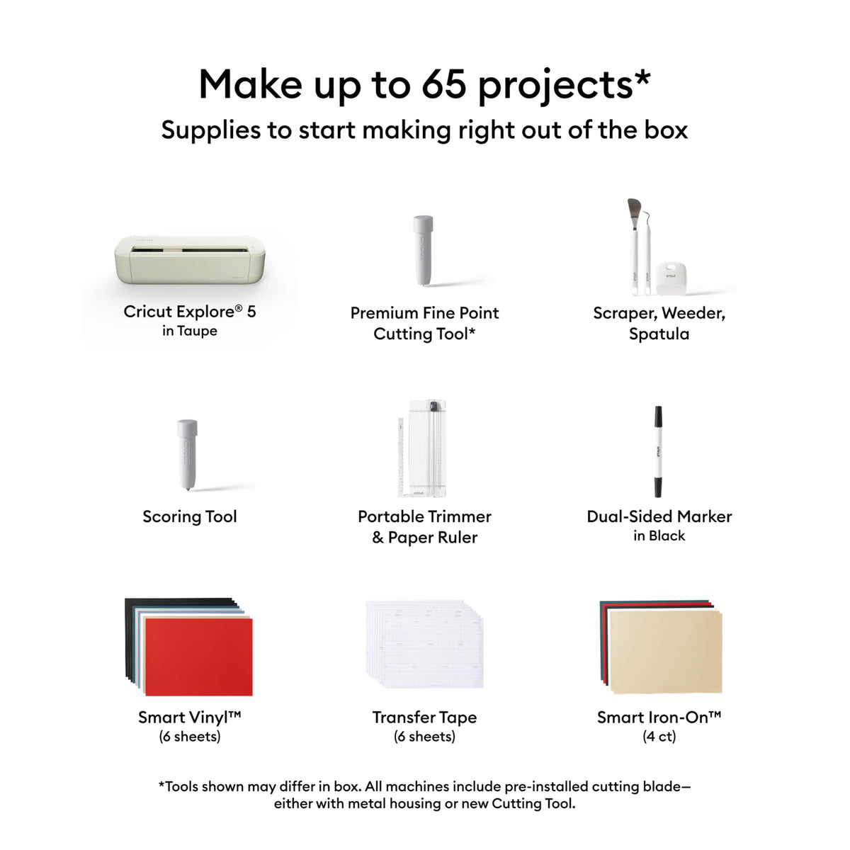 Cricut Explore® 5 Essential Bundle + Digital Content, Taupe
